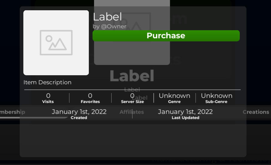 Asset Display Cloneable Frame