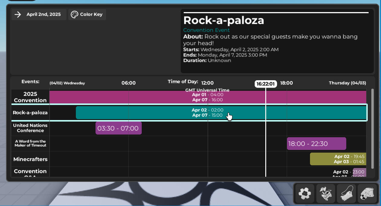 Schedule with Hub Buttons